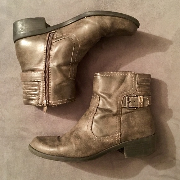 Anne Klein Sport Shoes - Anne Klein Sport Gray Low Boots with Buckle